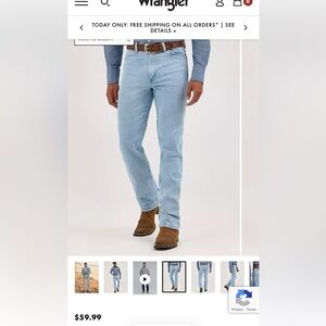 Wrangler Men's Light Blue Straight Jeans